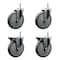 Service Caster 6 Inch Gray Polyurethane Wheel Swivel 34 Inch Threaded Stem Caster Set 2 Brakes SCC SCC-TS20S614-PPUB-34212-2-PLB-2 - alternate 1
